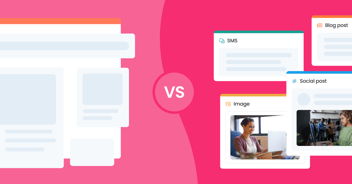 Graphic comparing HubSpot CMS to Content Hub