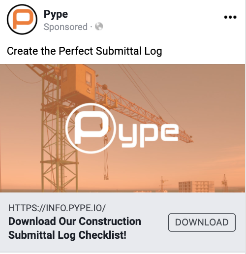 A screenshot of Pype facebook ads