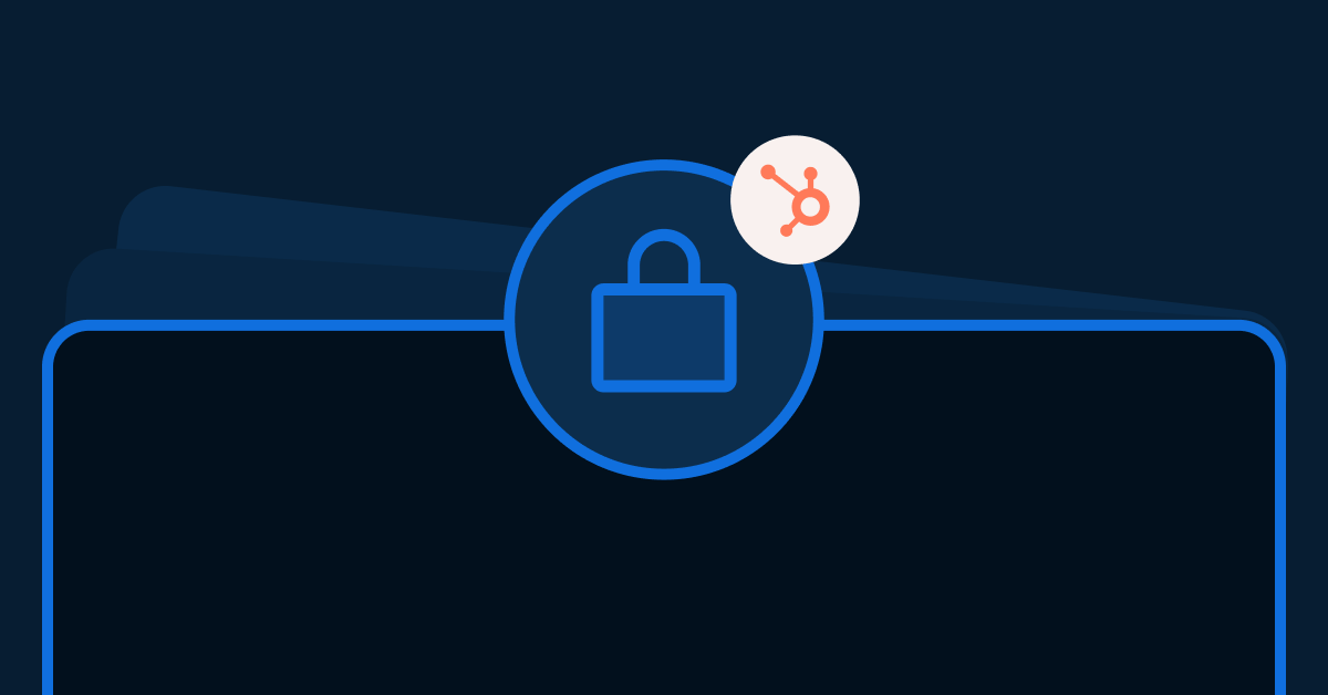 A lock icon with HubSpot's logo around it